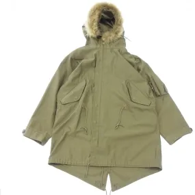 中古◆エムエスジーアンドサンズ コート M1948 PARKA フィッシュテール コヨーテファー メンズ カーキ サイズM MSG&SONS【AFB17】