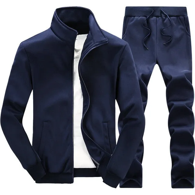 2 Piece Spring Autumn Sportswear Sports Track Suit Jacket and Sweatpants Tracksuit Set