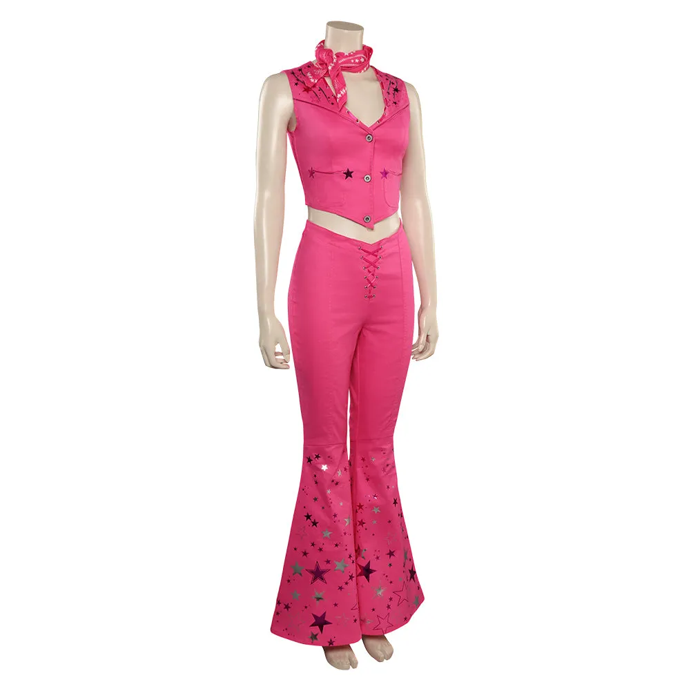 2023 Pink Cowgirl Star-Covered Flared Pants Cosplay Costume