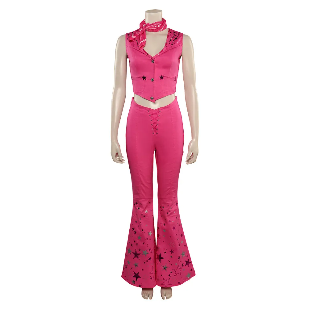 2023 Pink Cowgirl Star-Covered Flared Pants Cosplay Costume