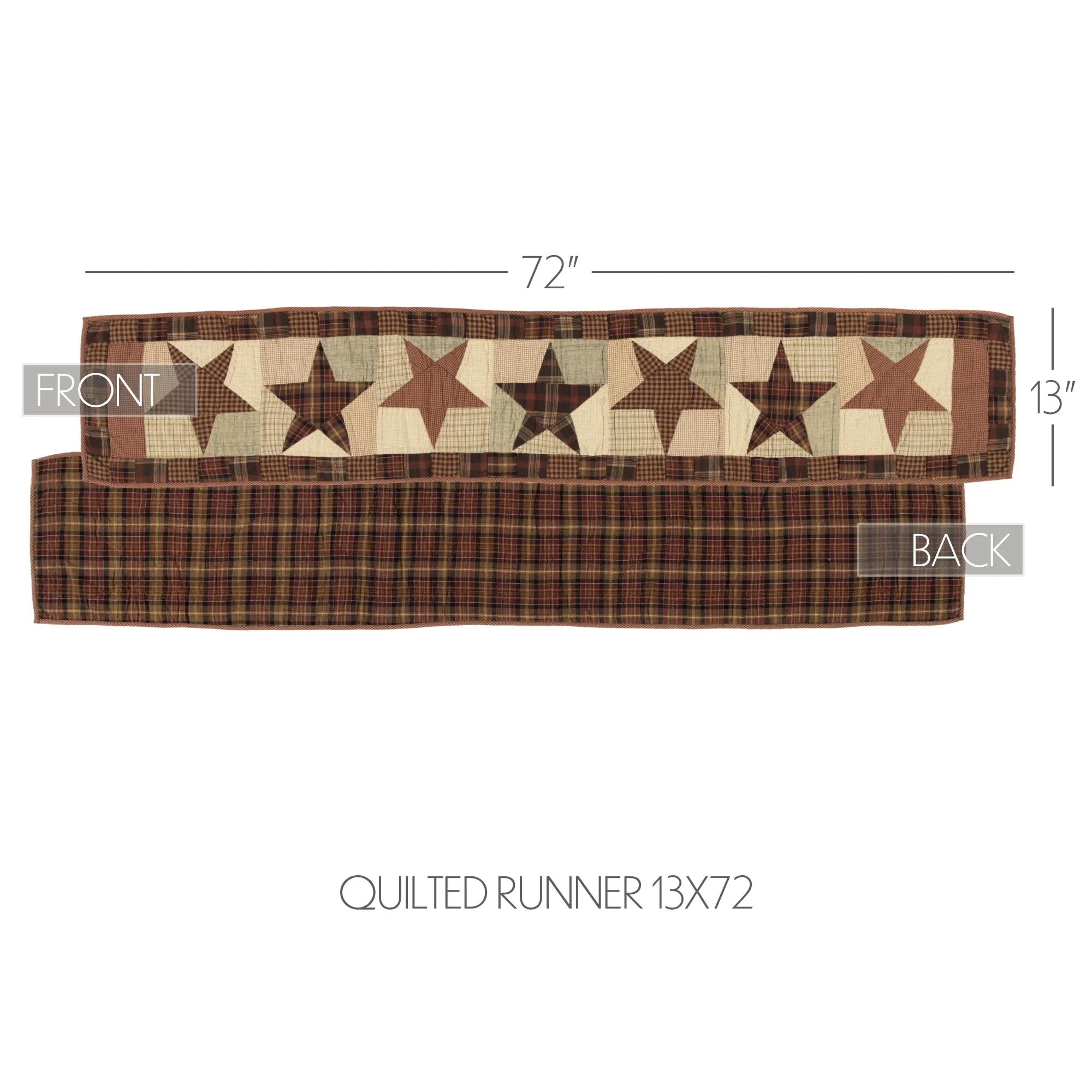 Abilene Star Quilted Runner 13x72