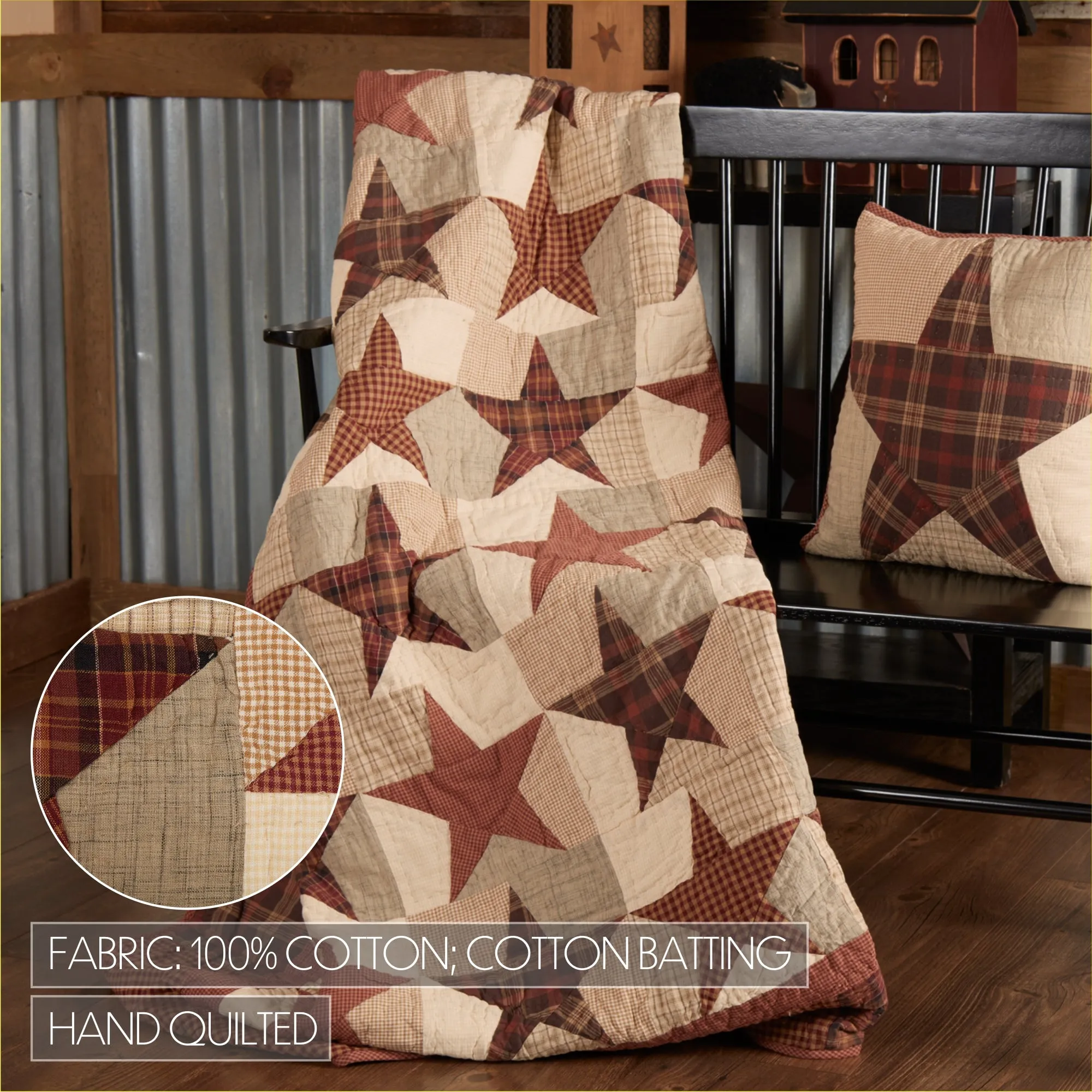 Abilene Star Quilted Throw 70x55