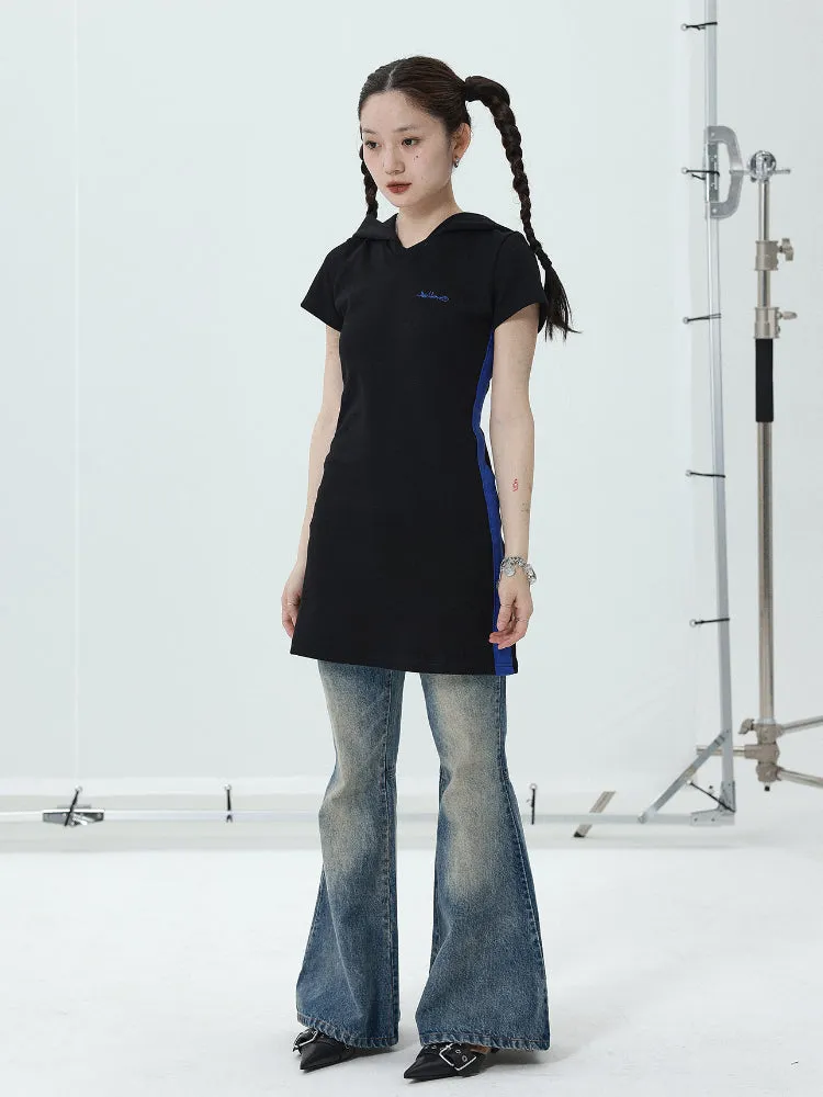 Achihara Casual Micro-flared Floor-length Low-waist Jeans