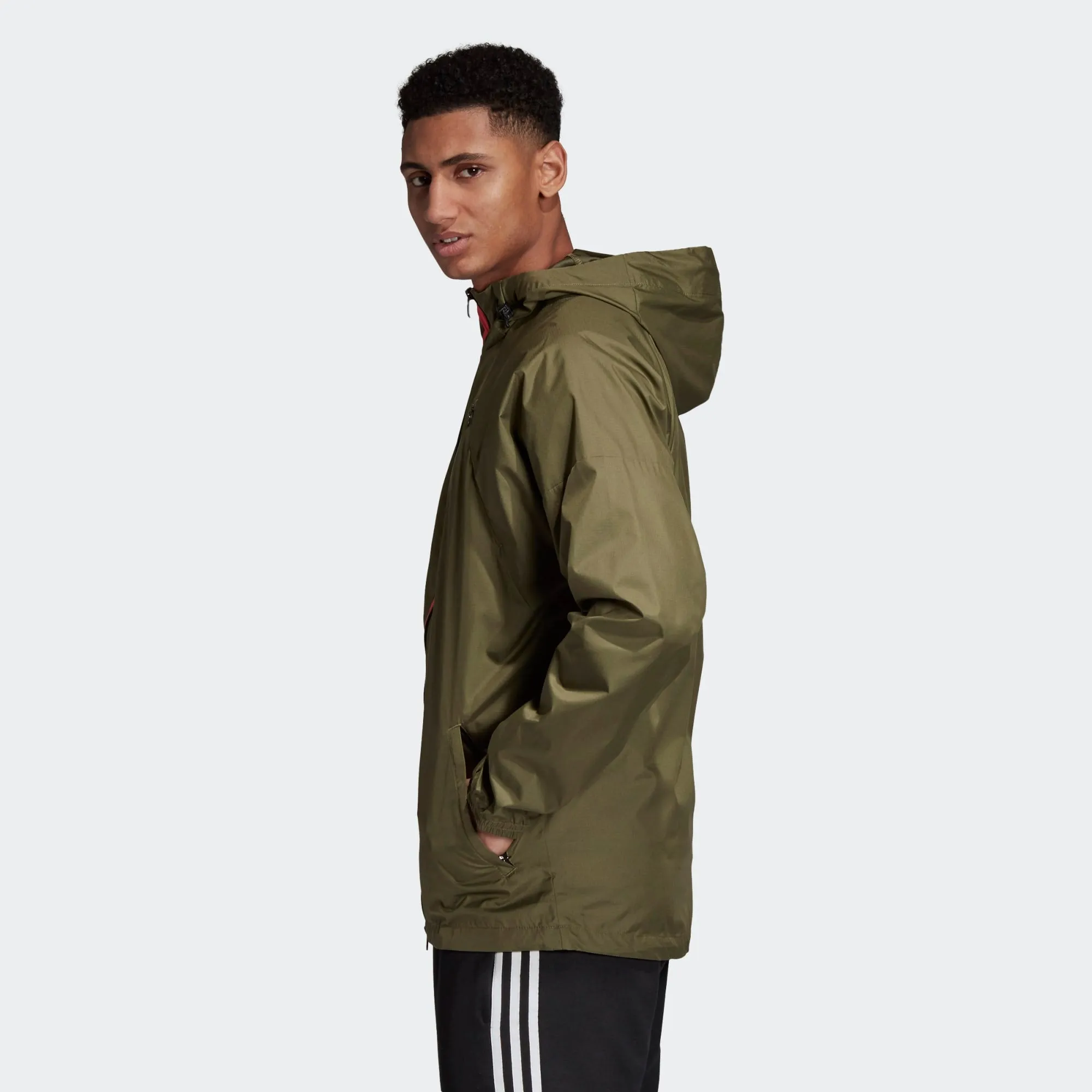 Adidas Giacca antivento con cappuccio da uomo M WND DZ0049 green