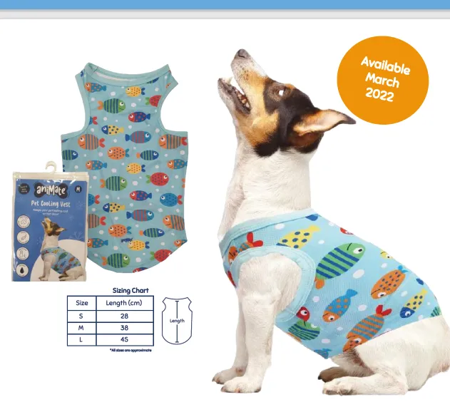 Animate - Pet Cooling Vest - Anchor - Med -  38cm (Chest: 55cm, Neck: 35cm)