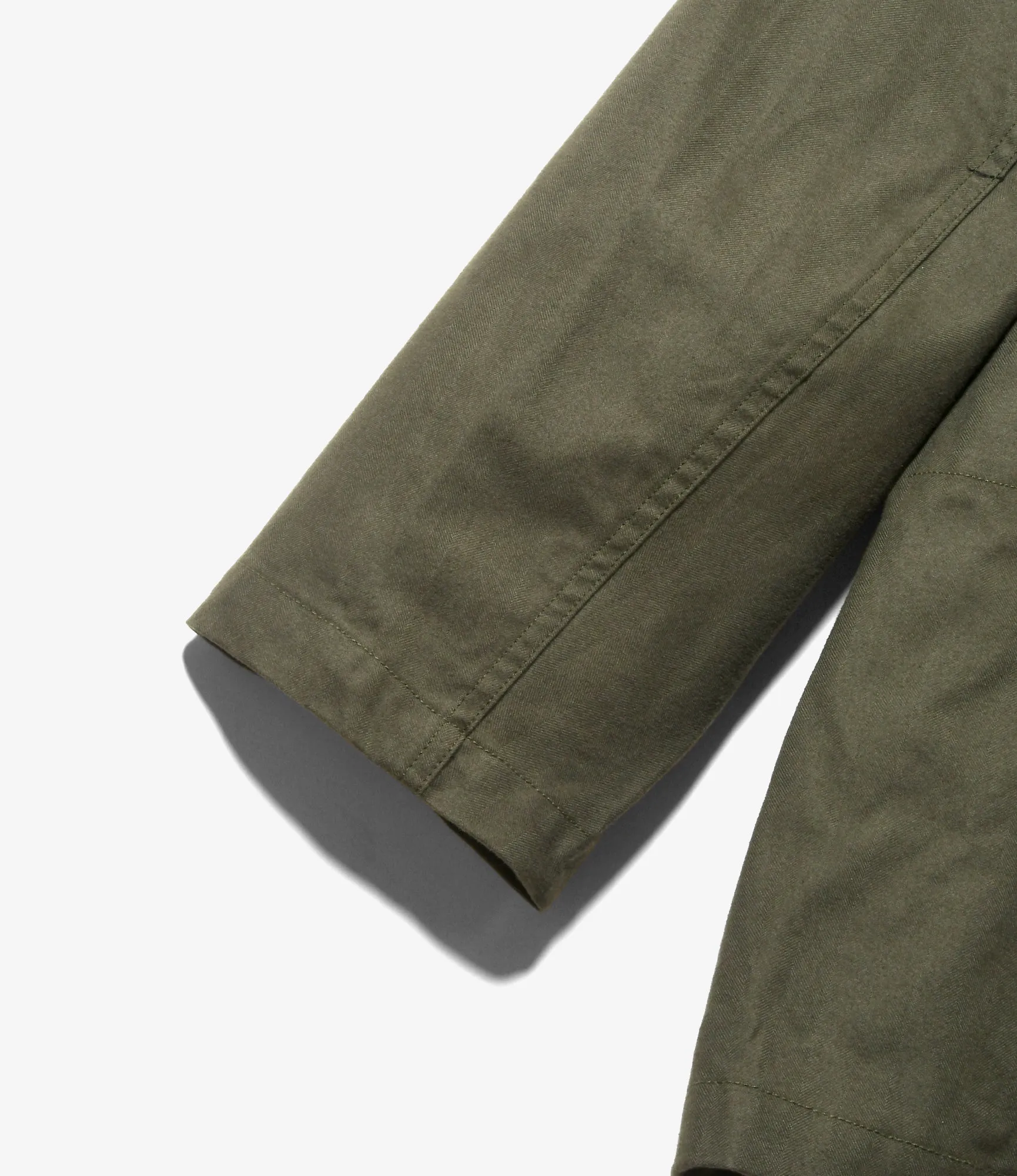 Bedford Jacket – Olive Brushed Herringbone Cotton