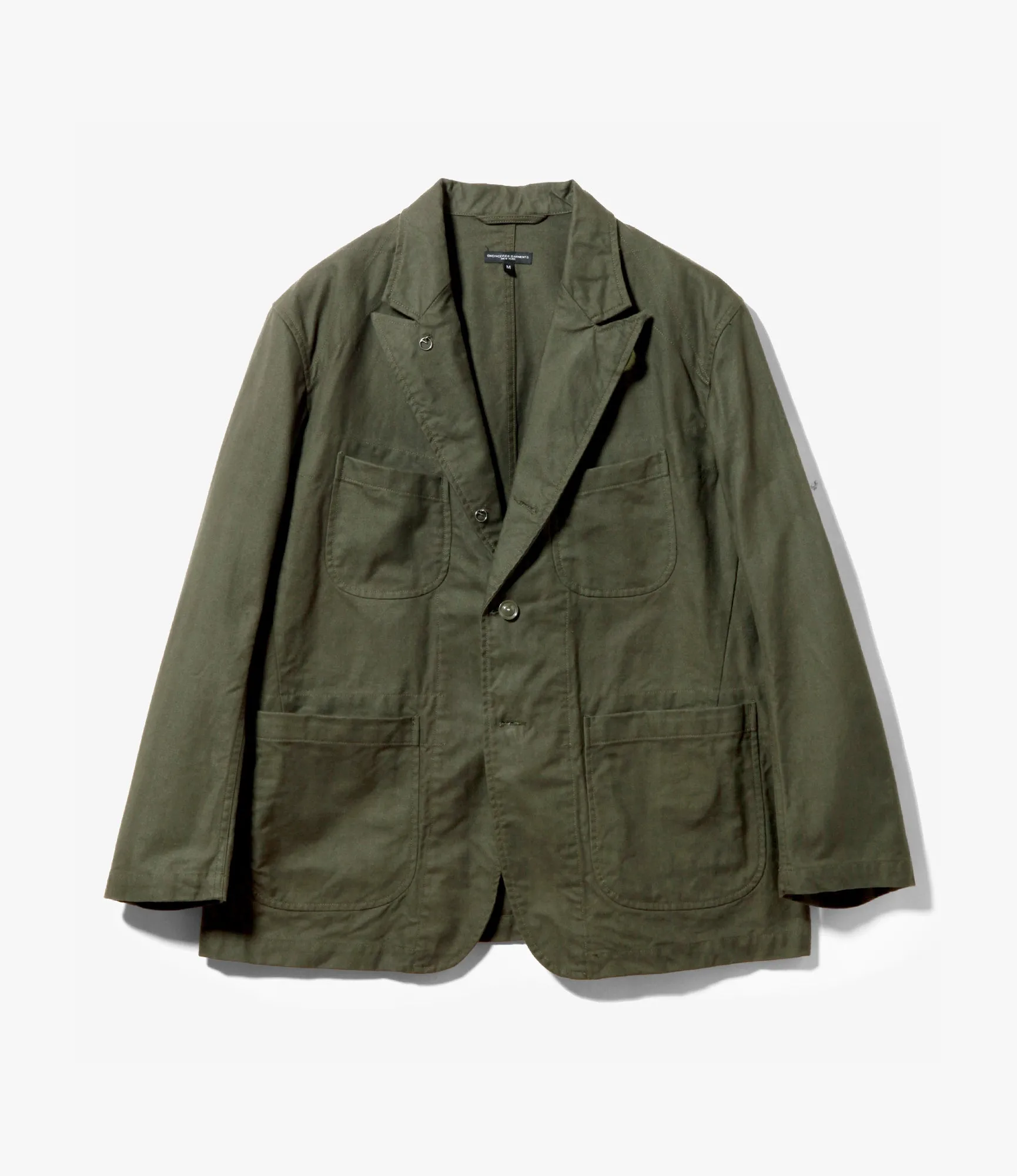 Bedford Jacket – Olive Brushed Herringbone Cotton