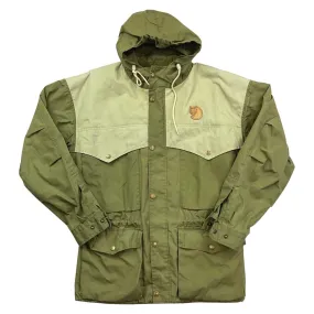 Beige and Khaki Green Fjallraven Parka Explorer Outdoor Jacket Large