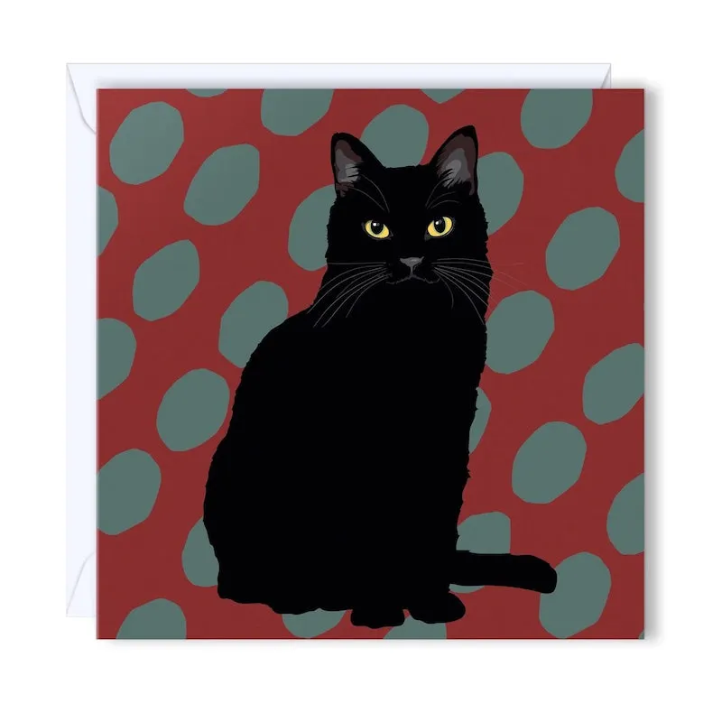 Black Cat Greeting Card