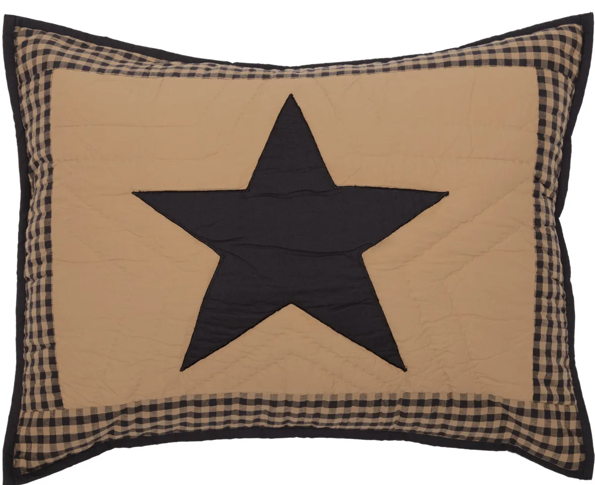 Black Check Star Standard Sham 21X27