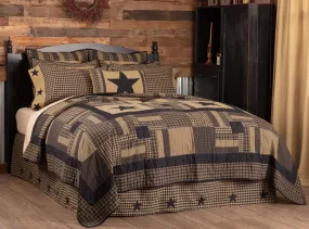 Black Check Star Twin Quilt 68X86