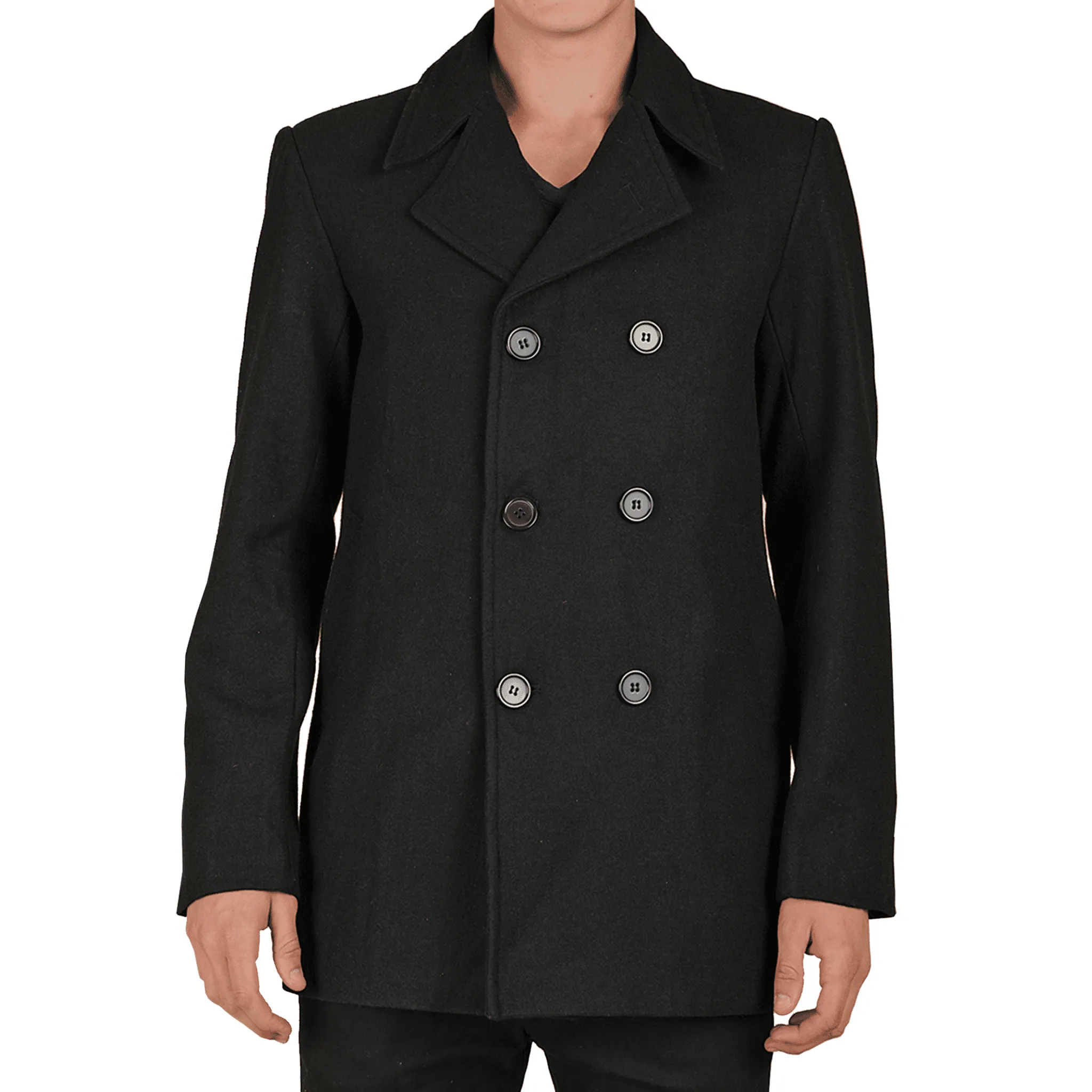 Black Double Breasted Pea Coat