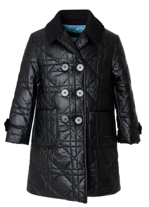 Black Quilted Nylon Coat