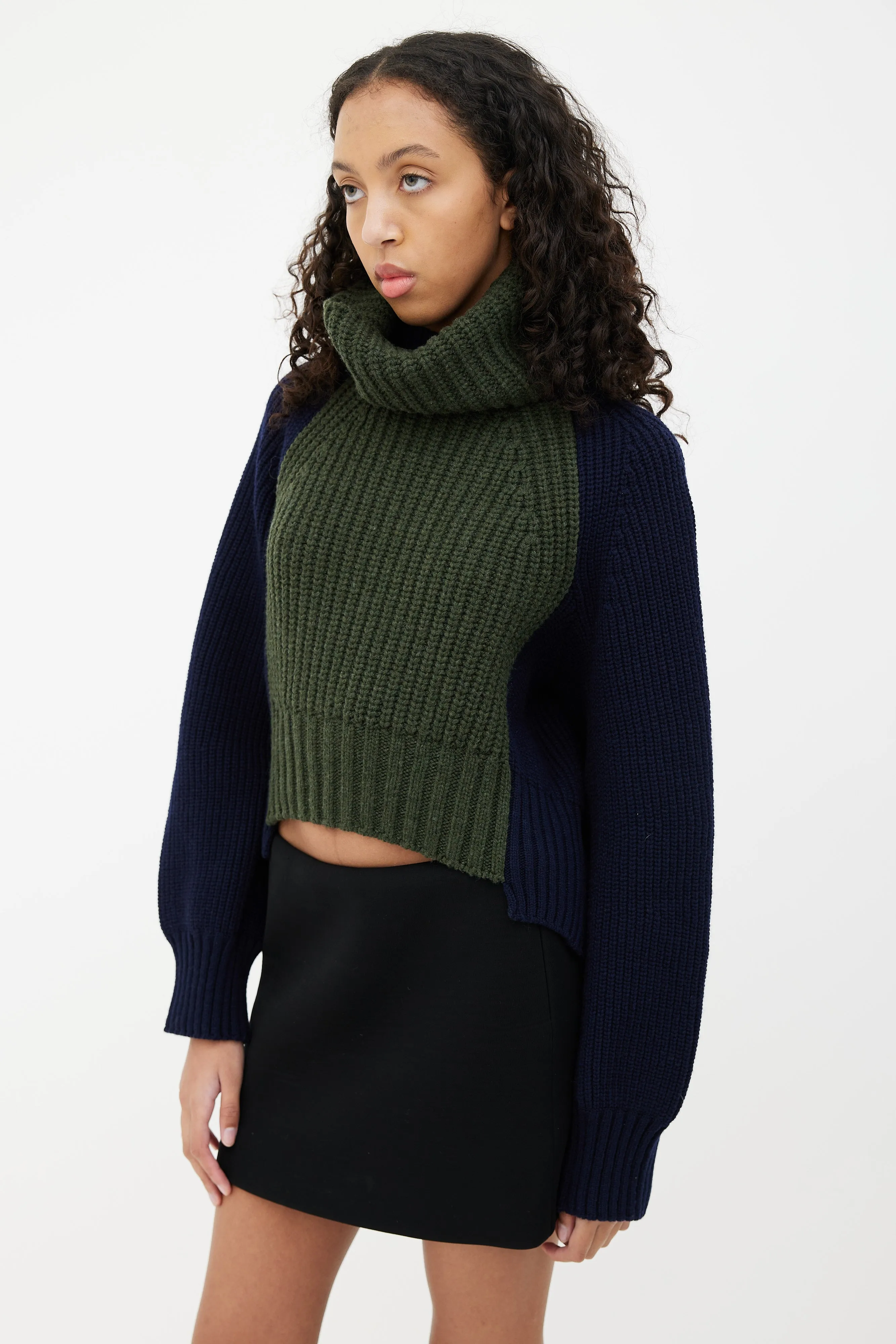 Blue & Green Colorblock Sweater