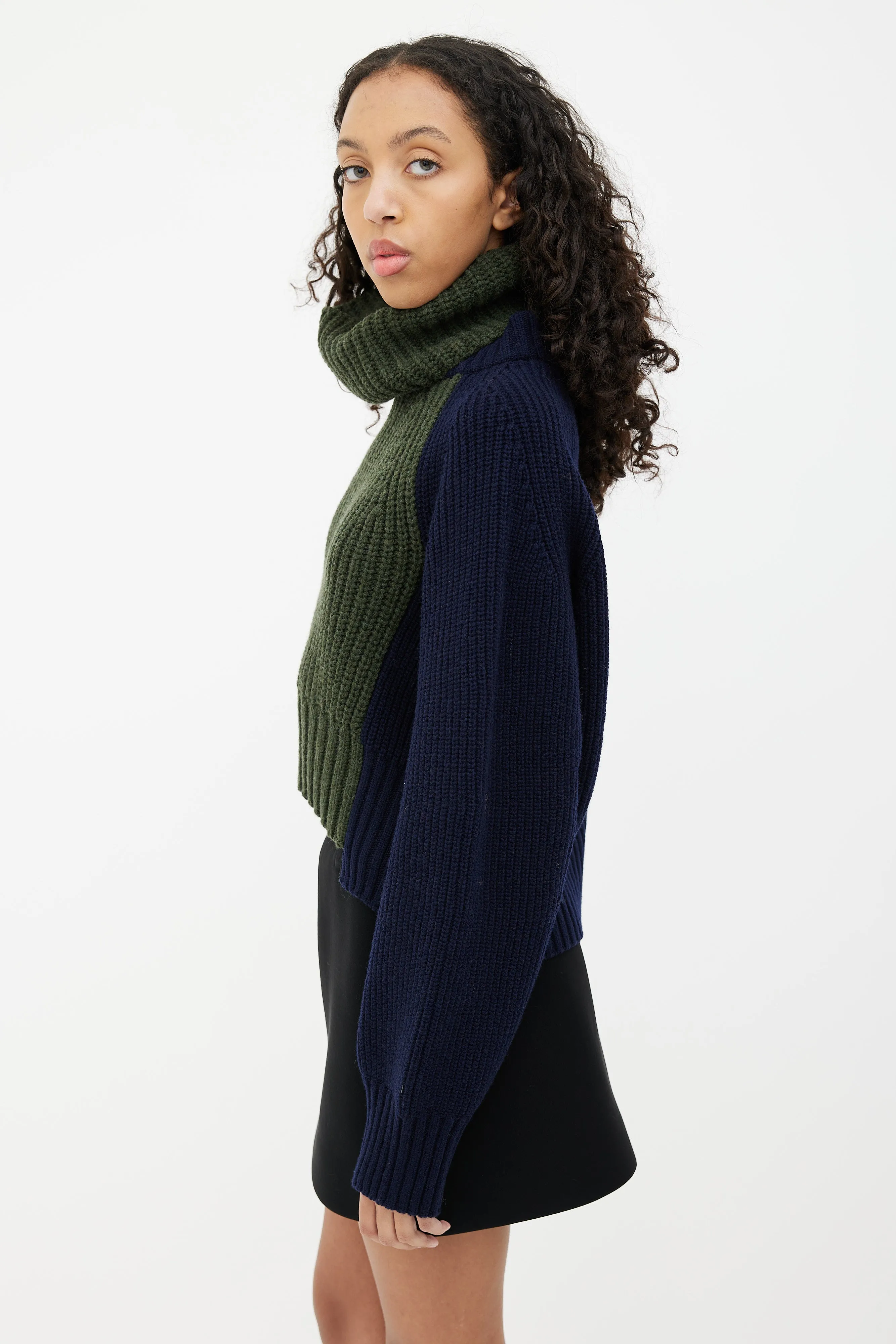 Blue & Green Colorblock Sweater