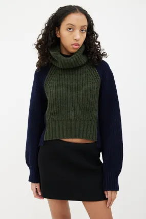 Blue & Green Colorblock Sweater