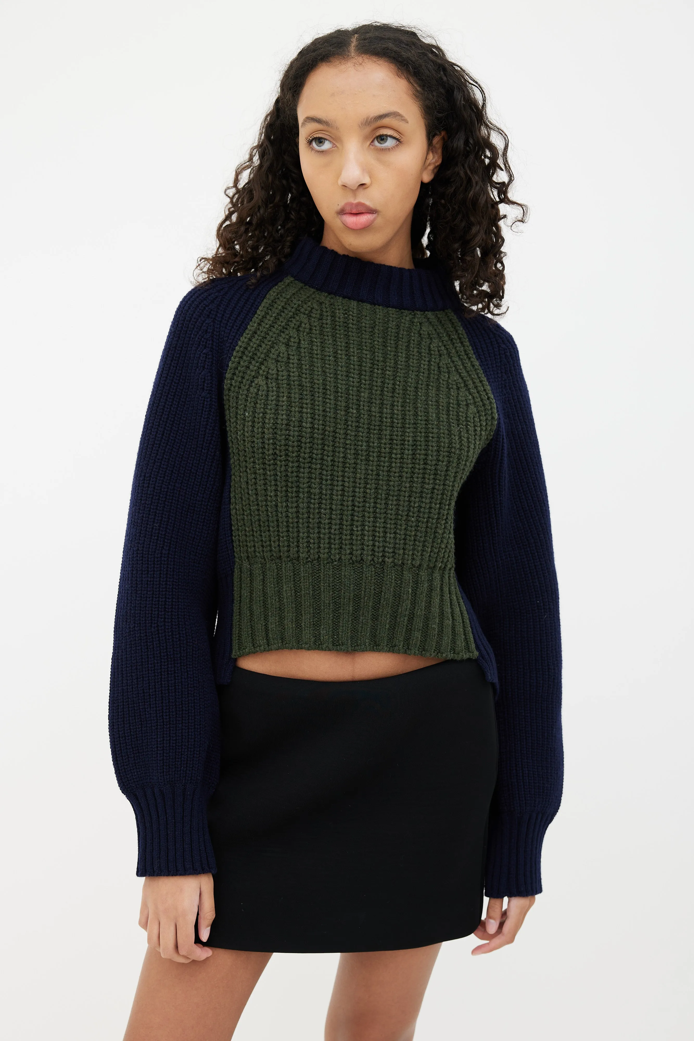 Blue & Green Colorblock Sweater