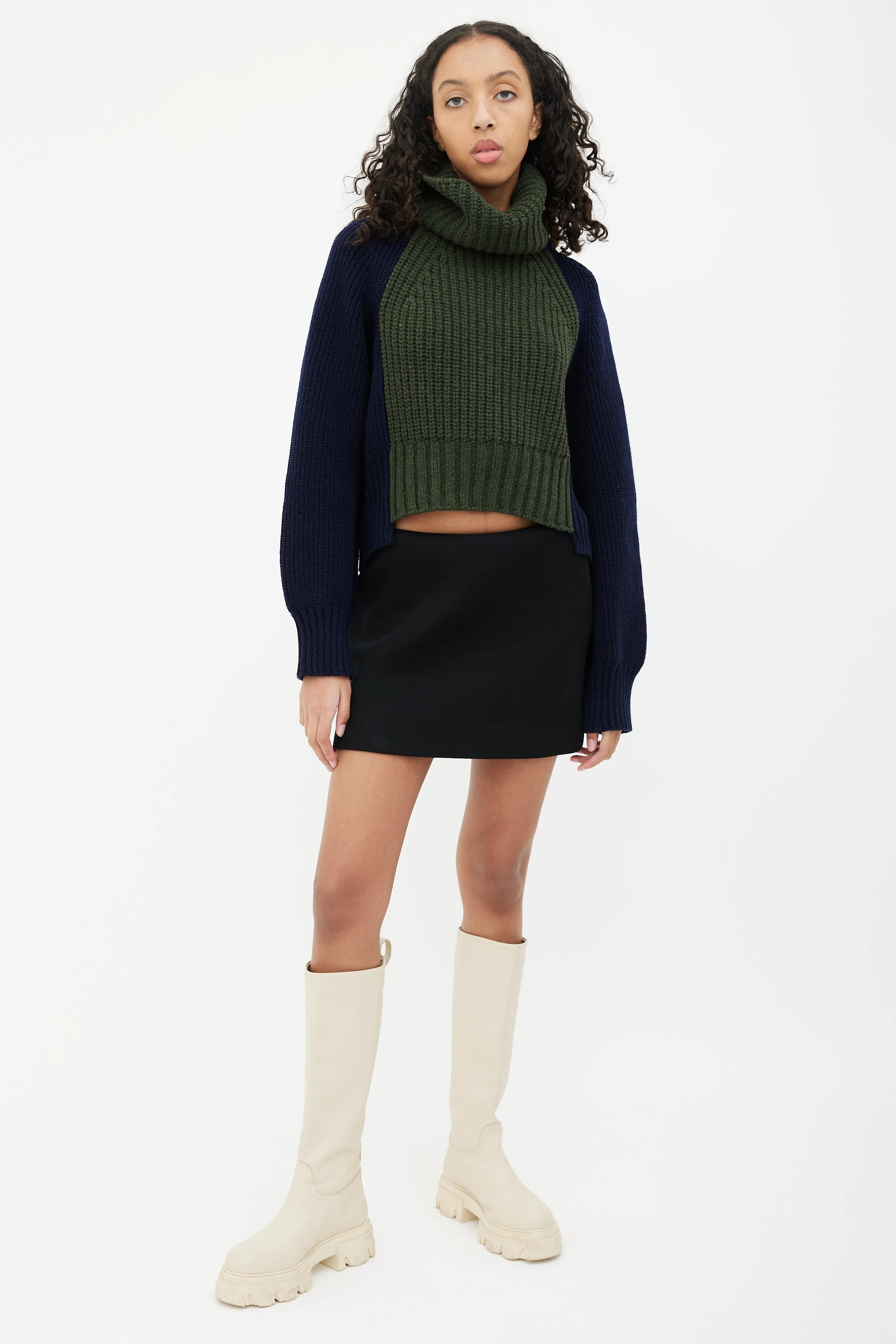 Blue & Green Colorblock Sweater