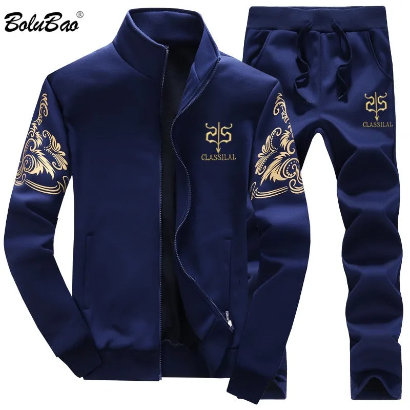 BOLUBAO Men's Sportswear Sets 2019 Spring Autumn Male Casual Tracksuit Men 2 Piece Sweatshirt   Sweatpants Set