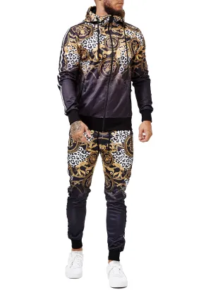 Boss Cheetah Hoodie TrackSuit - Black  X89B