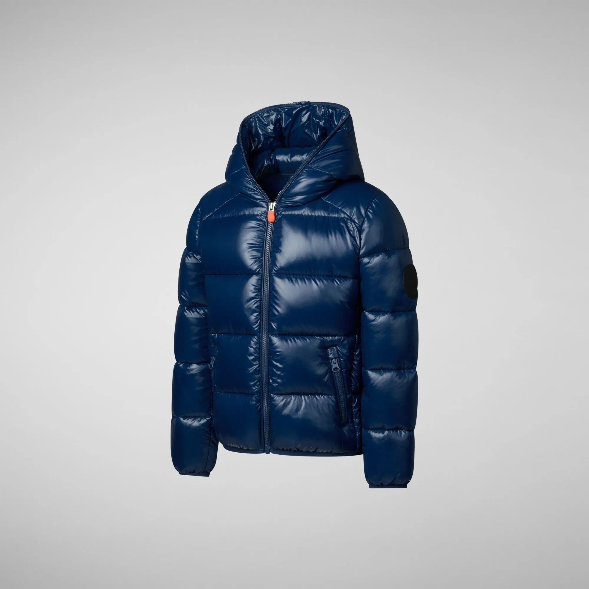 Boys' Hooded Animal free Puffer Jacket Artie in Ink blue