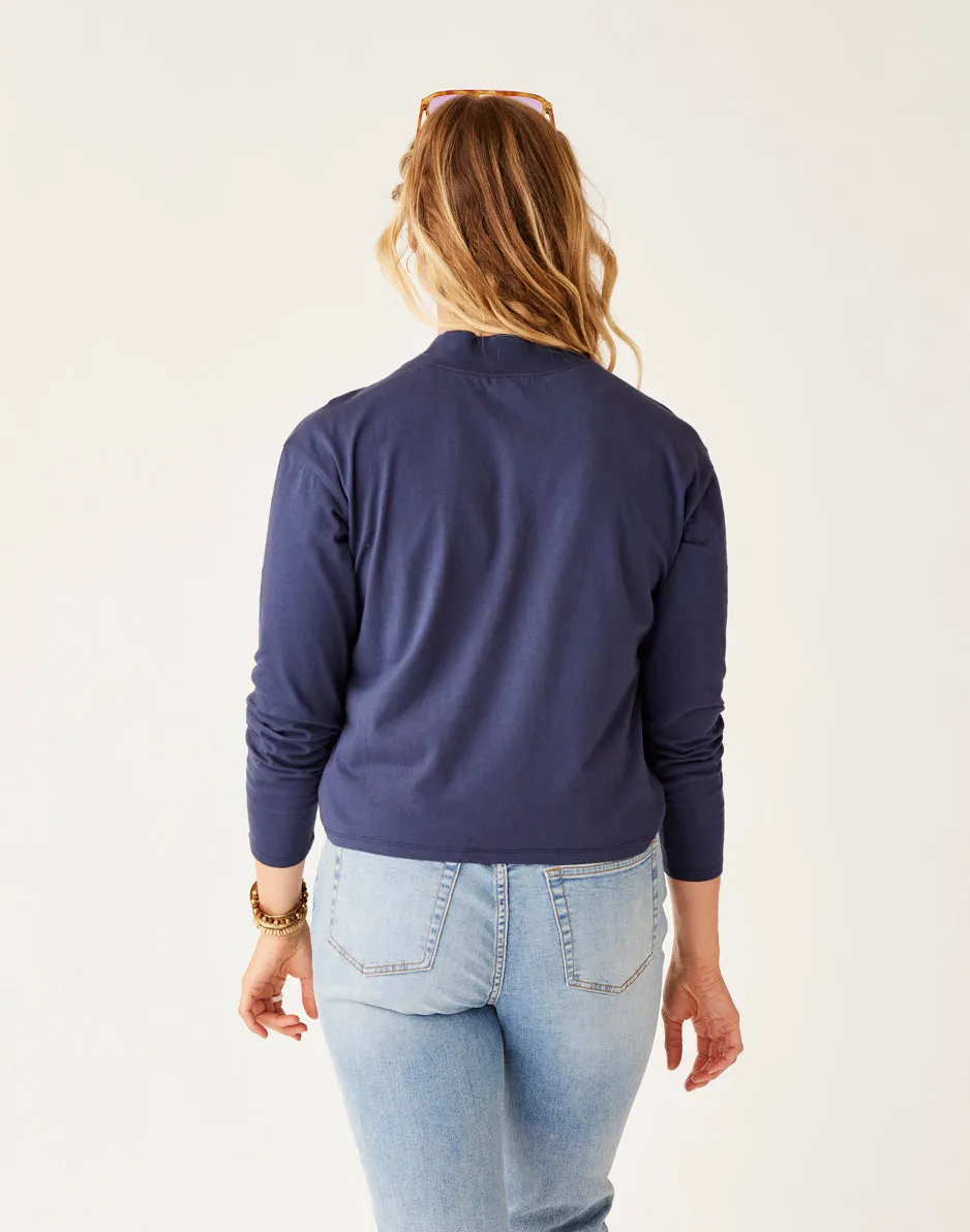 Bray Mockneck Top: Navy