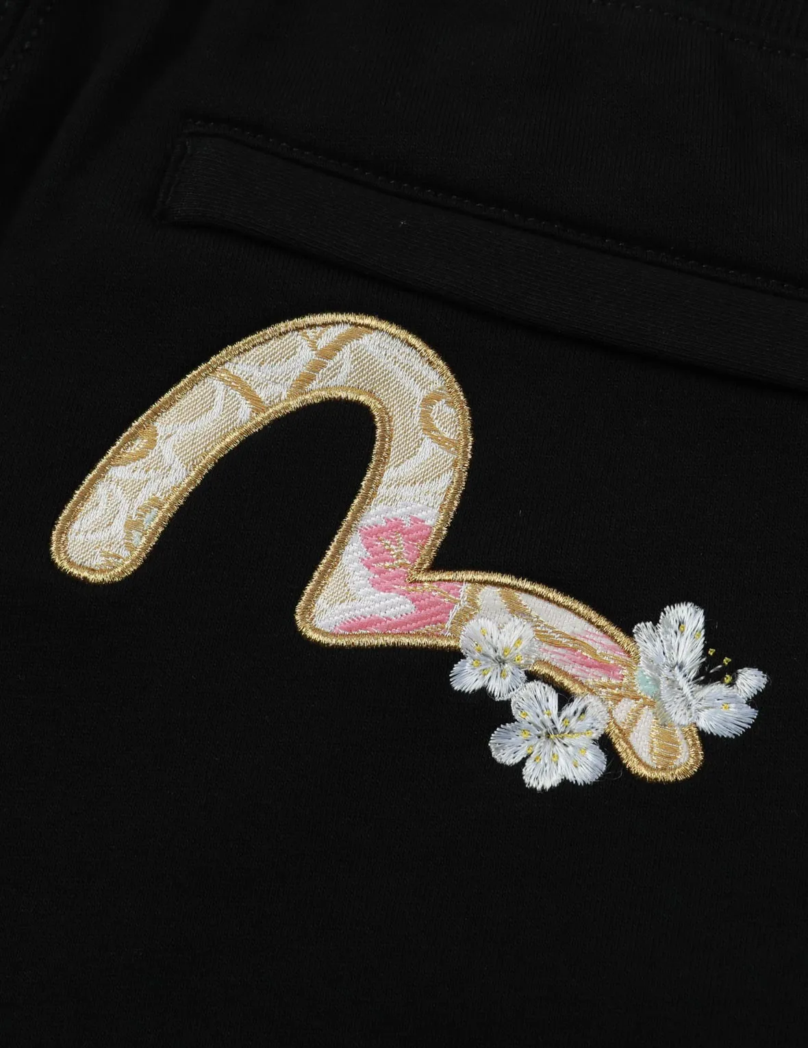 Brocade Seagull Appliqué and Logo Embroidery Sweatpants