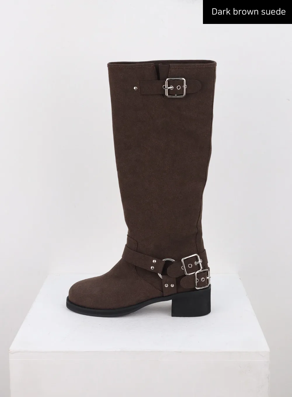 Buckle Faux Leather Boots CN315