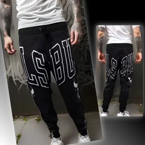 ^BULLS^ (BLACK) *CUT & SEW* LUXURY JOGGER SWEATPANTS