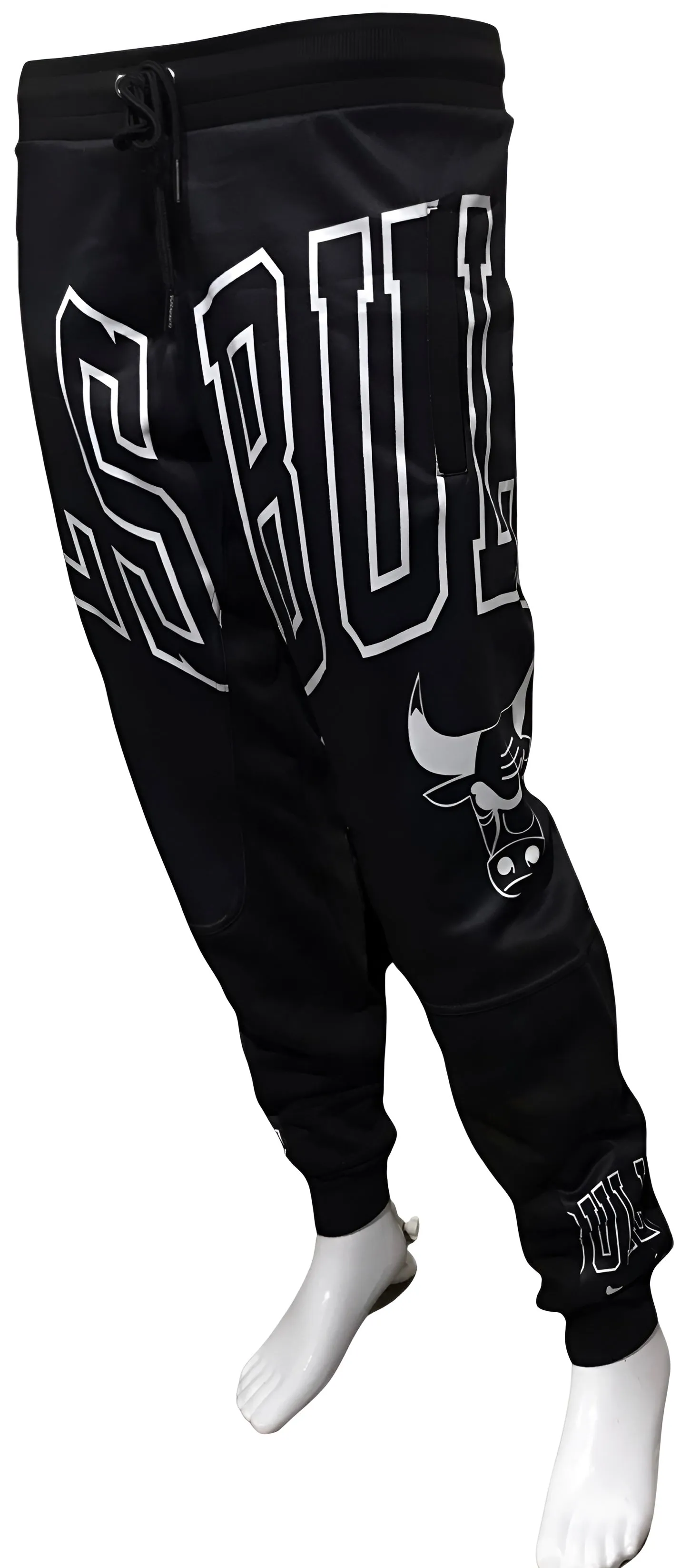 ^BULLS^ (BLACK) *CUT & SEW* LUXURY JOGGER SWEATPANTS