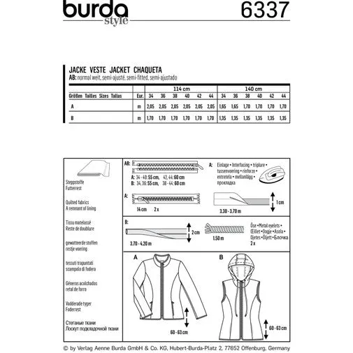 Burda Jacket and Vest 6337