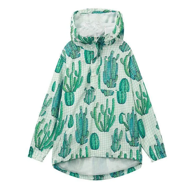 Cactuses Rainy Hooded Coat