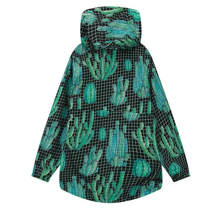 Cactuses Rainy Hooded Coat