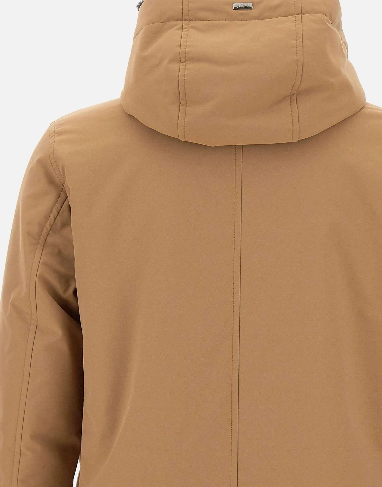 Camel Faux Fur Parka for Men