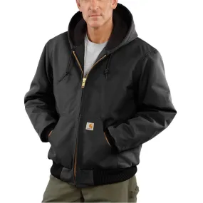 Carhartt Men’s Quilted-Flannel-Lined Duck Active Jacket - Black