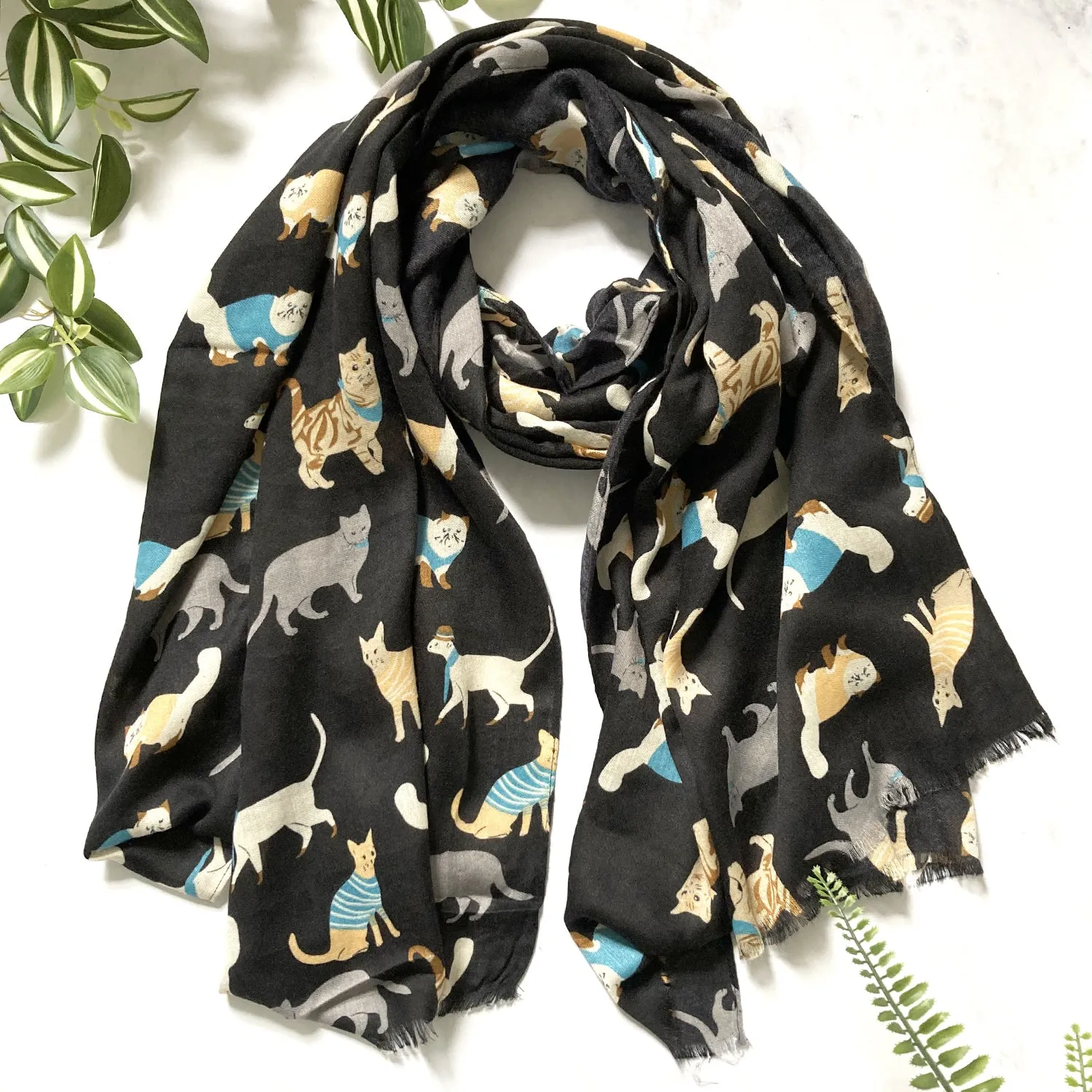 Cat Print Scarf