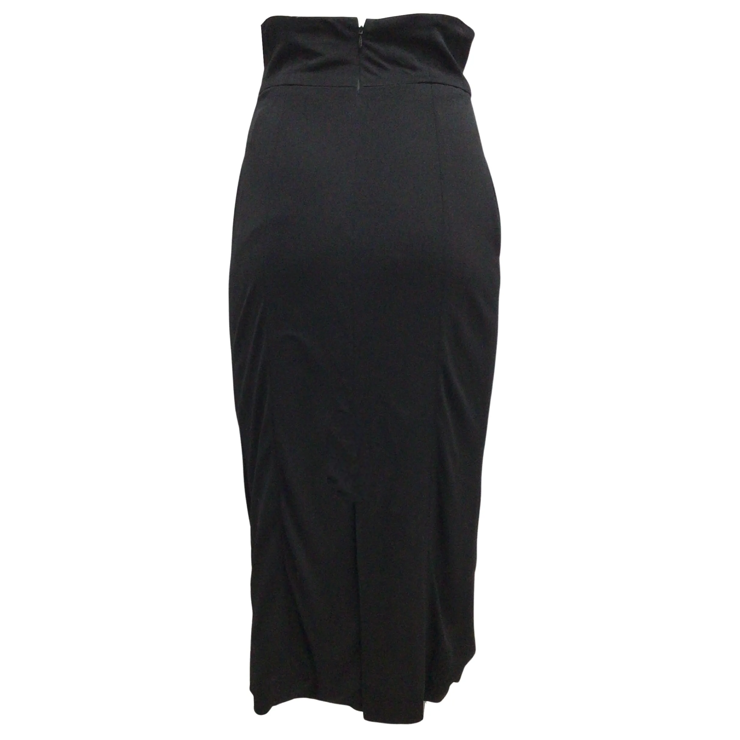 Chanel Black Jersey Mid-length Viscose Skirt