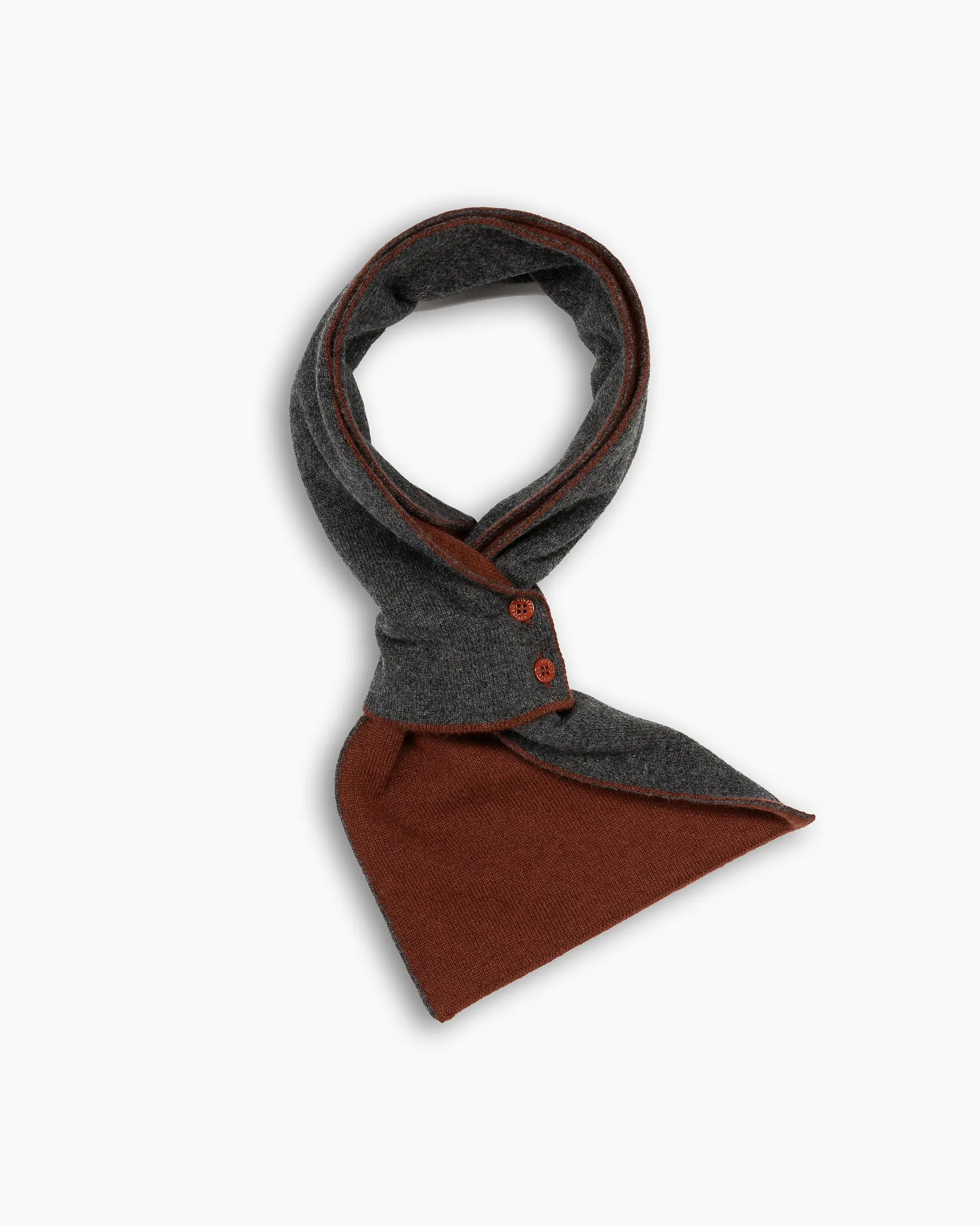 Charcoal & Rust Cashmere Mini Scarf