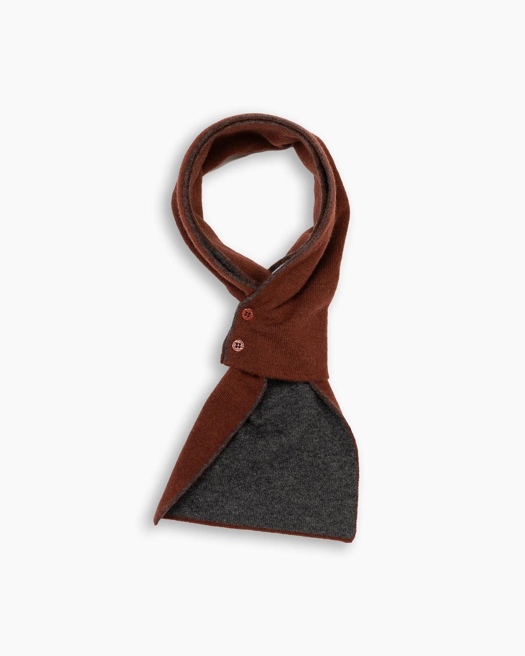 Charcoal & Rust Cashmere Mini Scarf