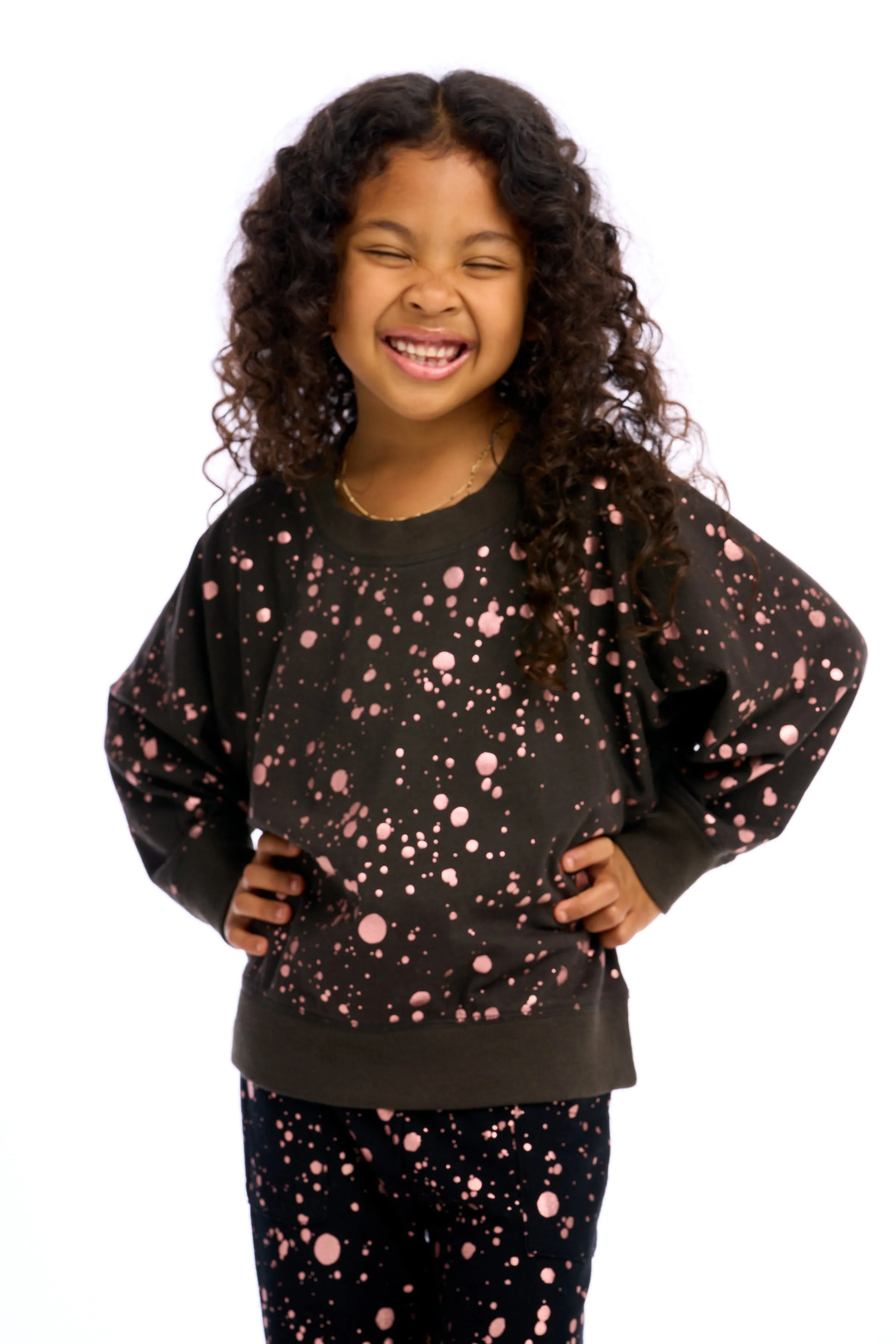 Chaser Rose Gold Foil Splatter Pullover