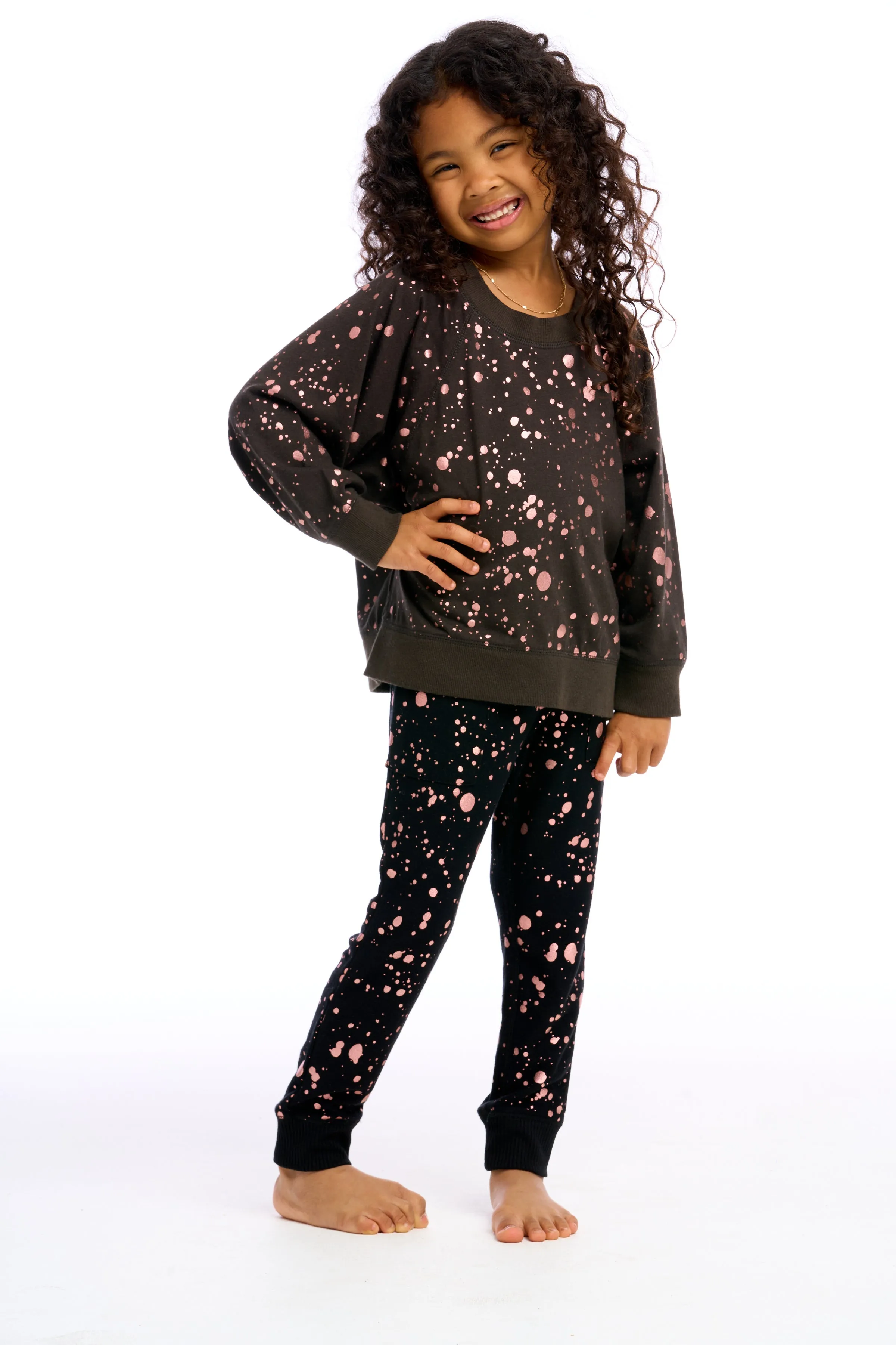 Chaser Rose Gold Foil Splatter Pullover