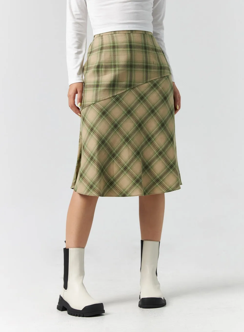 Checkered Midi Skirt CS308