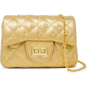 Classic Quilted Stud Mini Bag - Gold