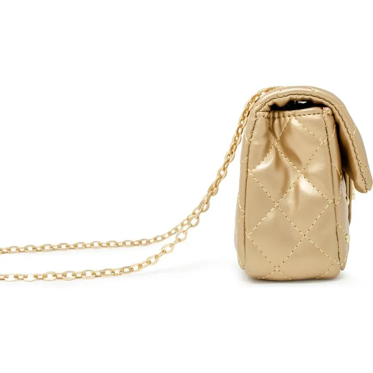 Classic Quilted Stud Mini Bag - Gold