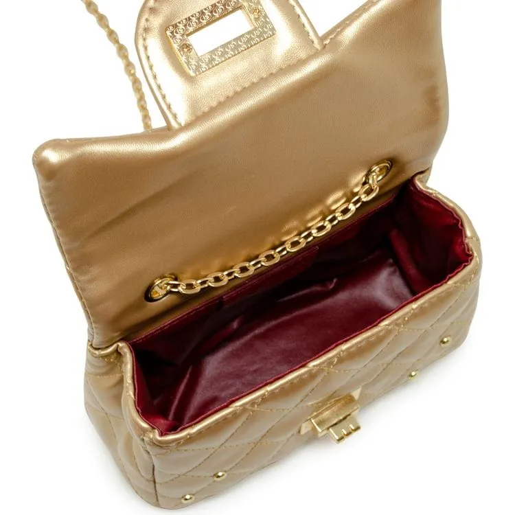 Classic Quilted Stud Mini Bag - Gold