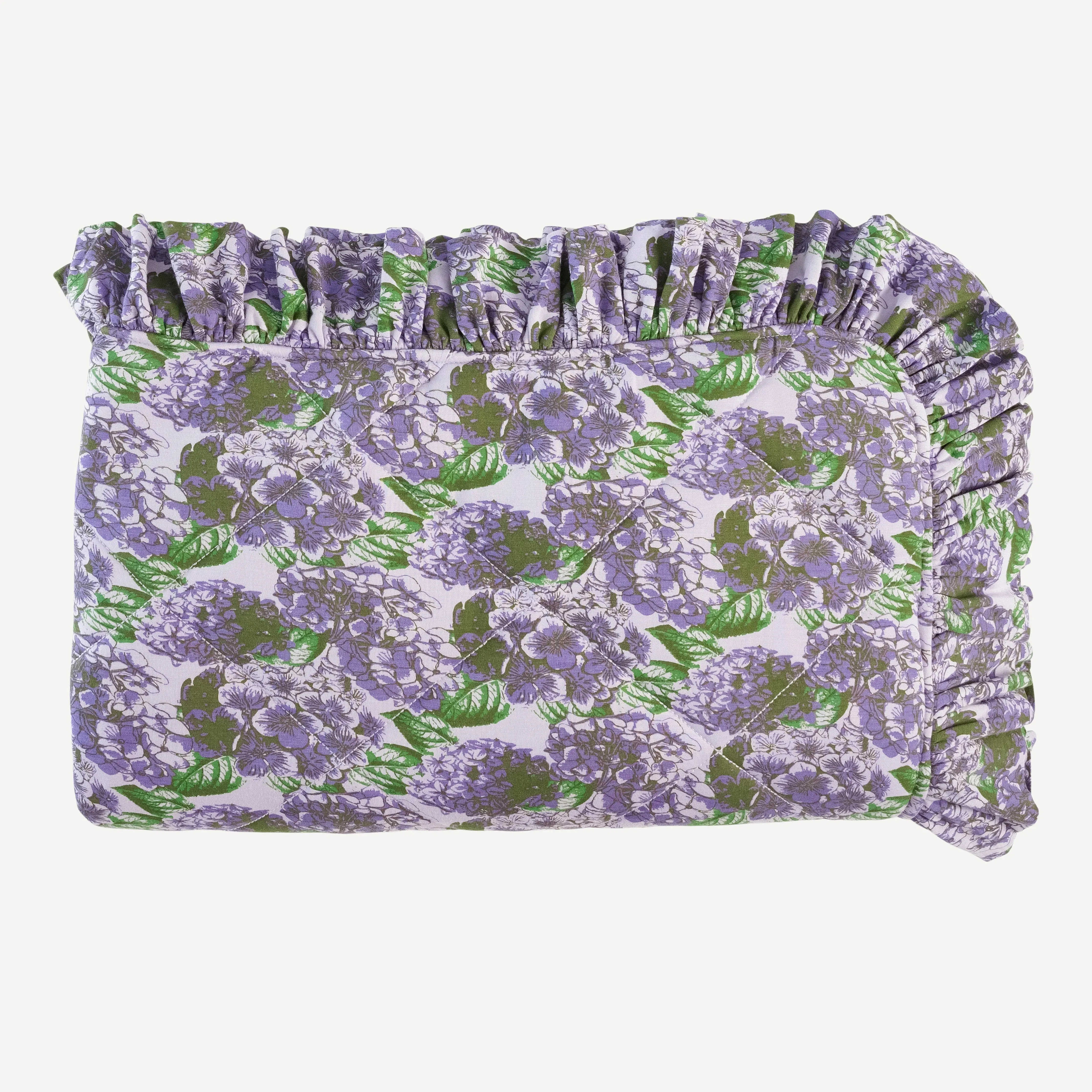 classic ruffle quilt | purple hydrangeas | lenzing modal