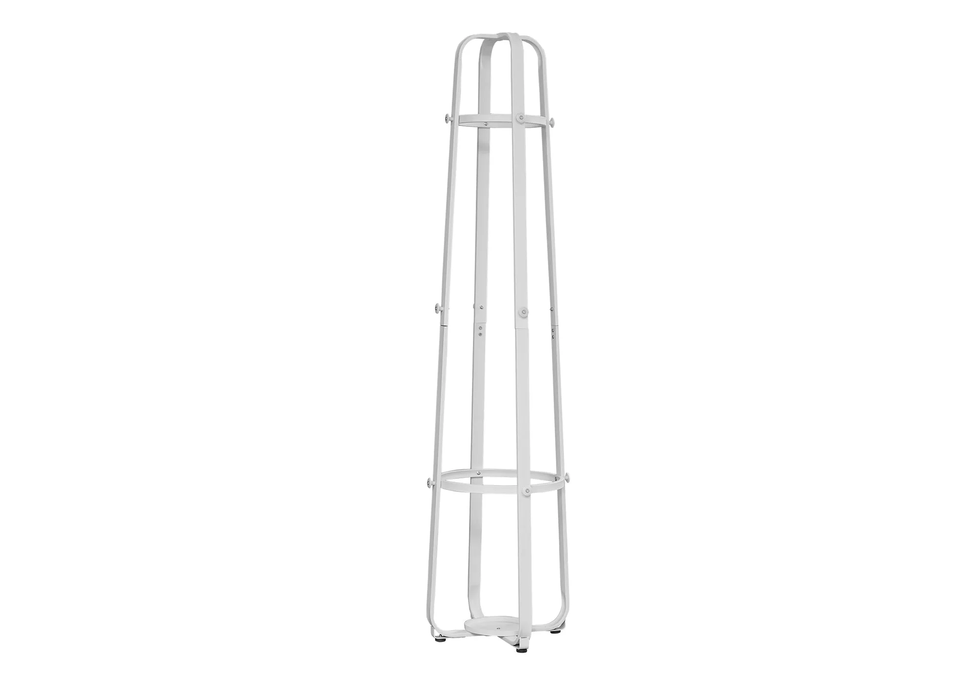 Coat Rack, Hall Tree, Free Standing, 12 Hooks, Entryway, 72"h, Umbrella Holder, Bedroom, White Metal, Contemporary, Modern