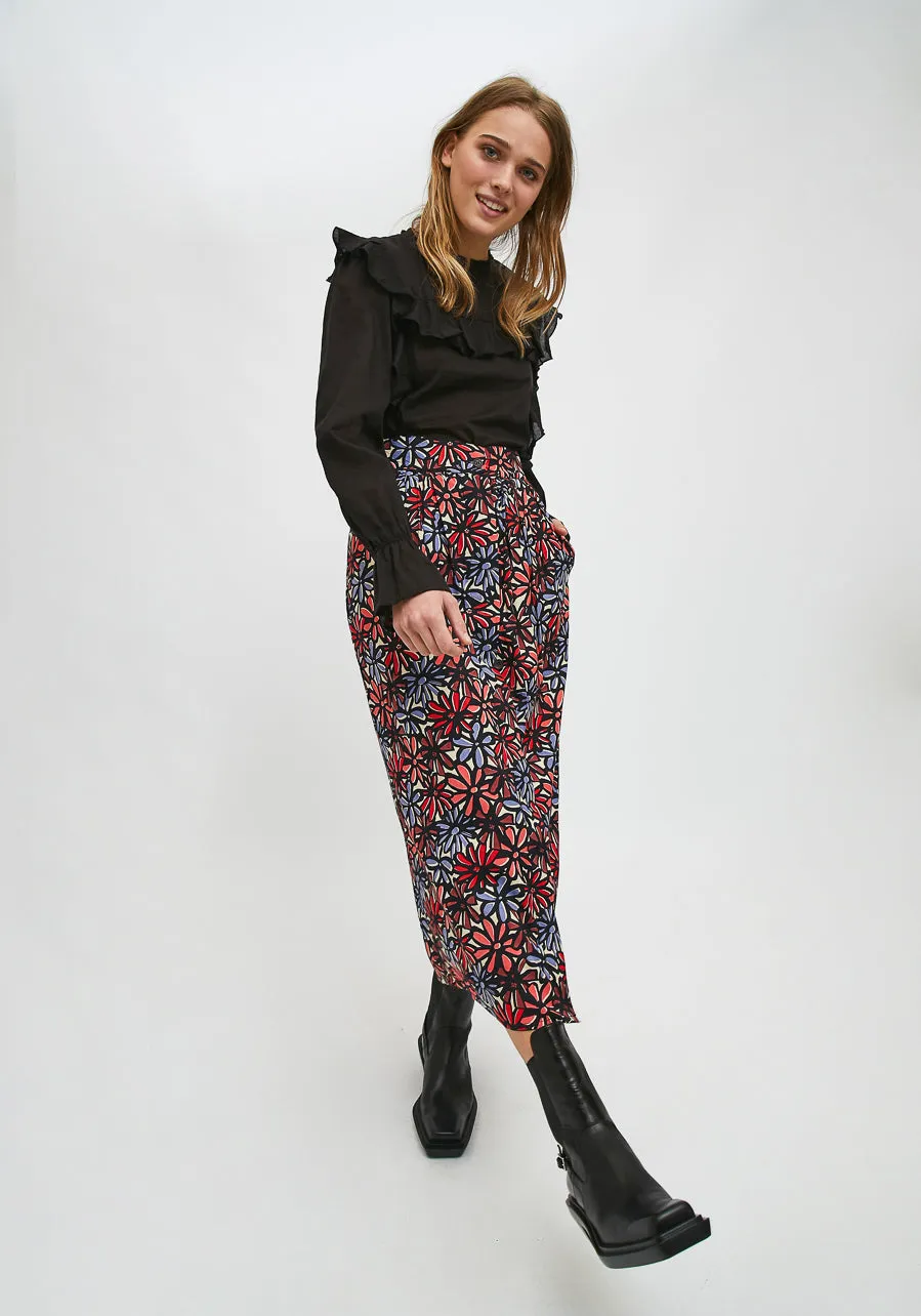 Compania Fantastica Splash Floral Midi Skirt