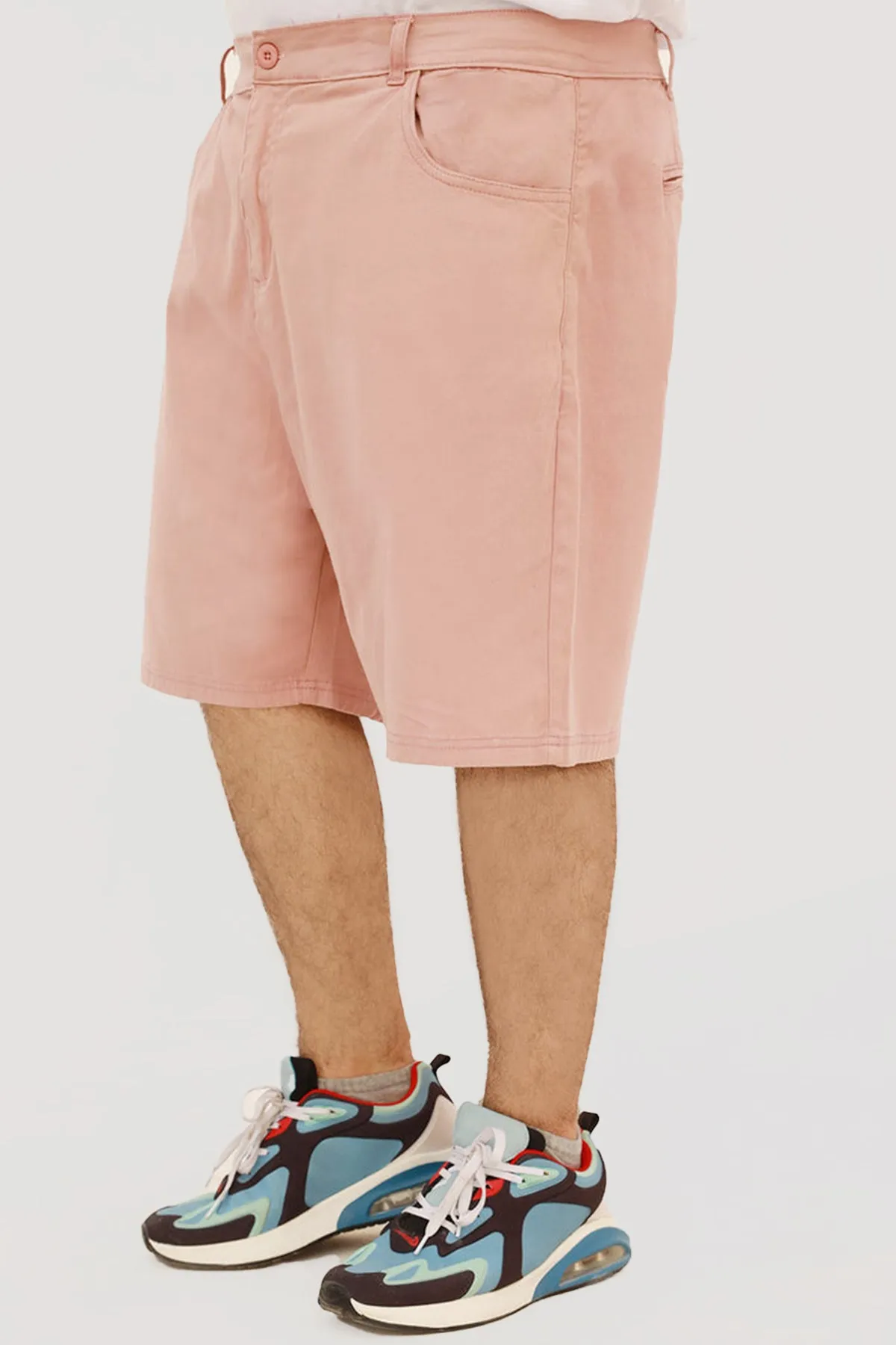 Coral Cotton Stretchy Chinos Shorts (Plus Size) - S22 - MSH042P