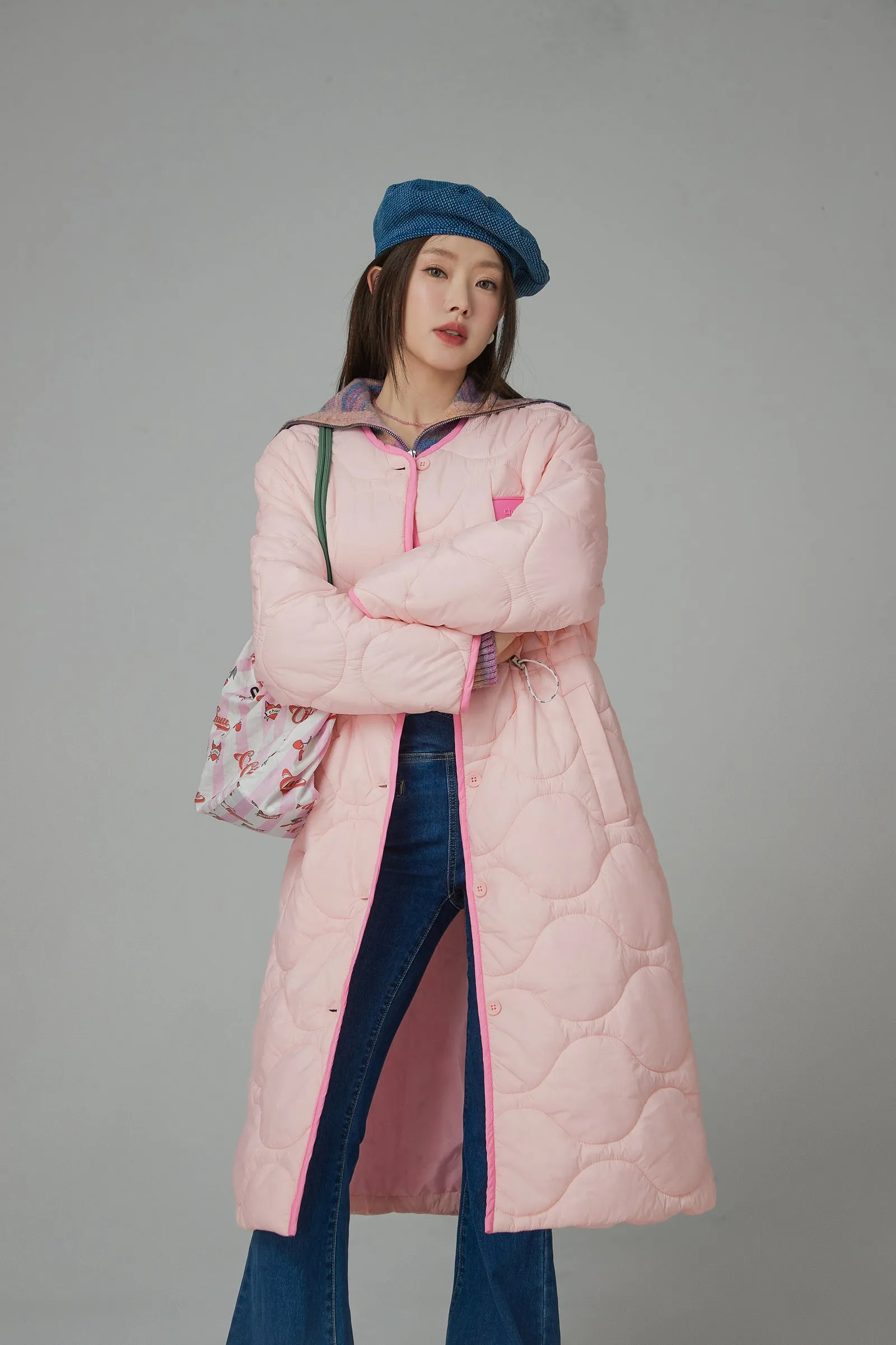 Cute Quilted Long Coat